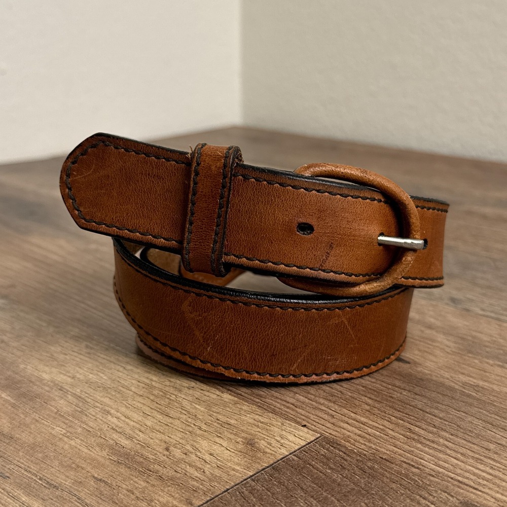 Canterbury Weathered Leather Belt O-Ring Detail Brown Womens‎ Size 36